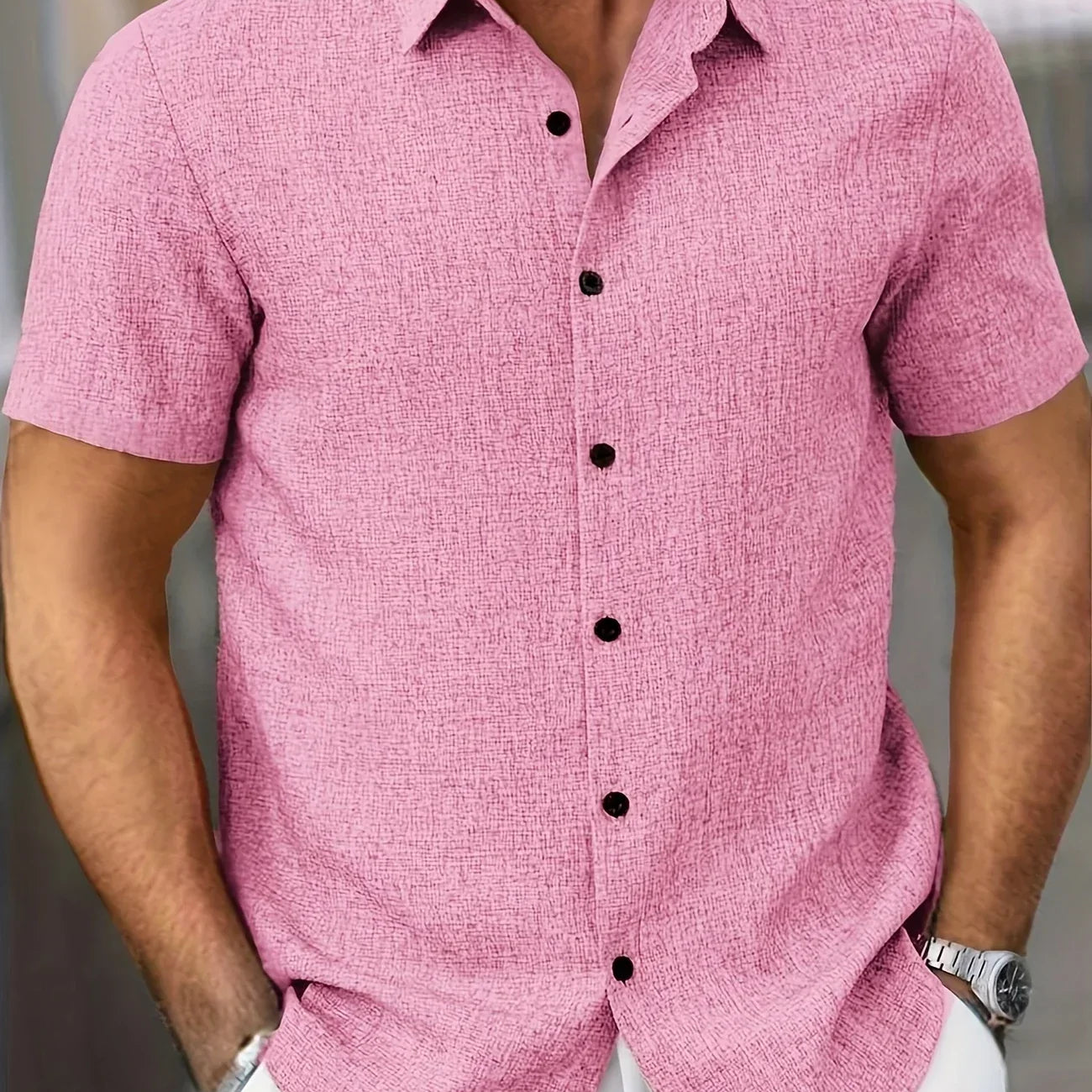 Jérôme - Chemise légère à manches courtes en mélange de lin
