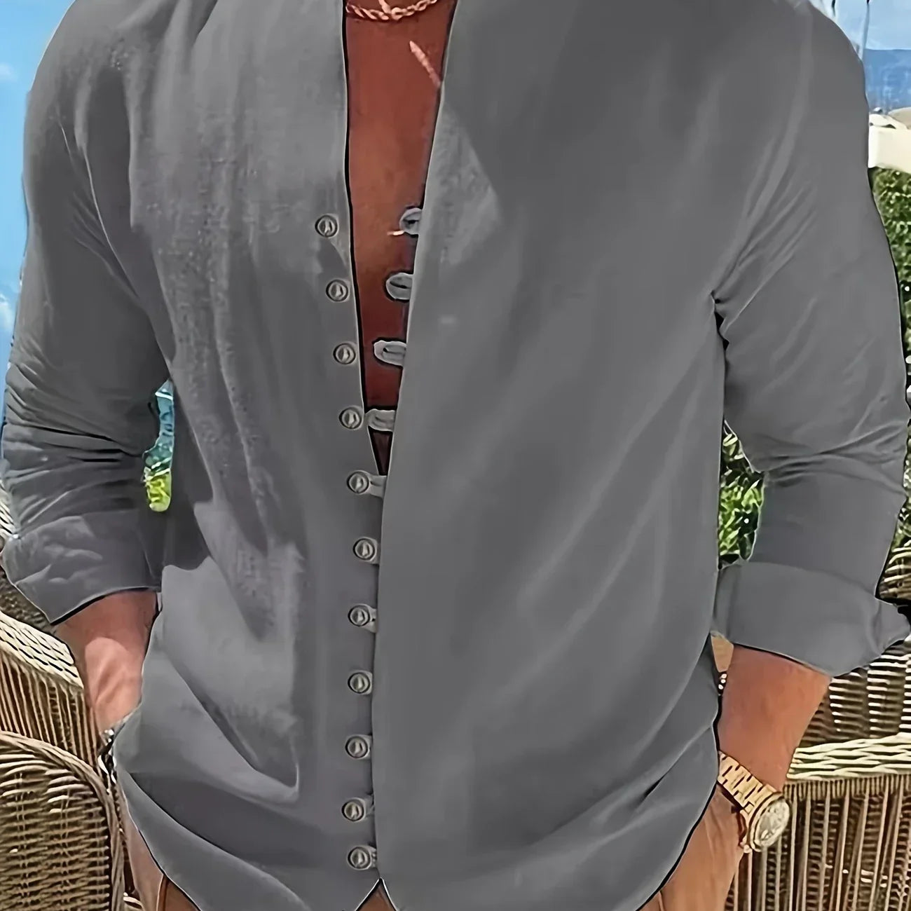 Basile - Chemise légère en coton à manches longues