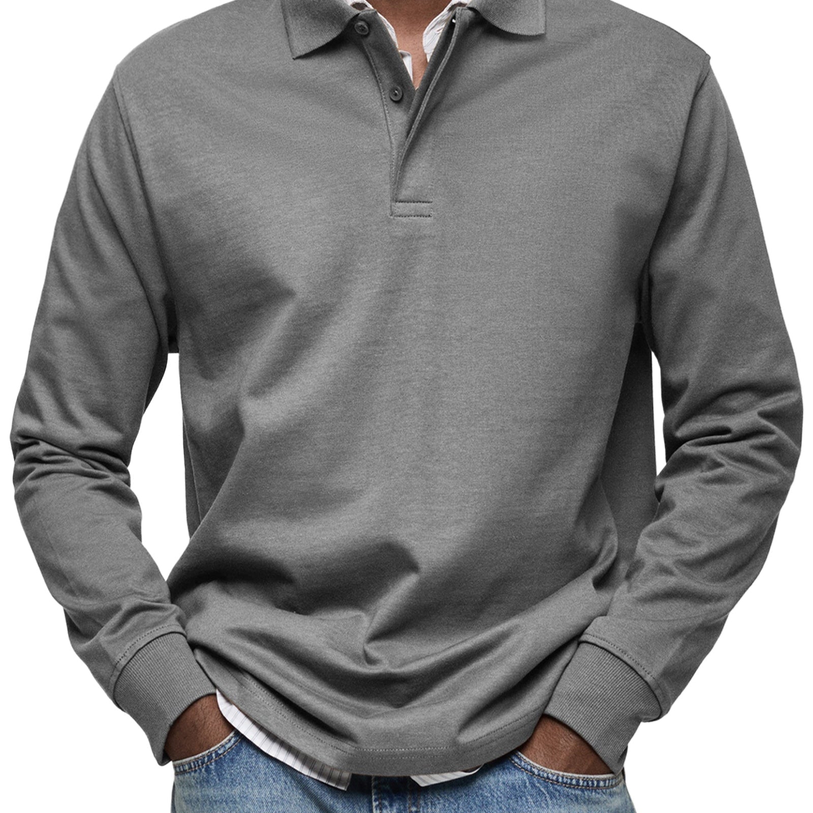 Louis - Chemise polo décontractée à manches longues
