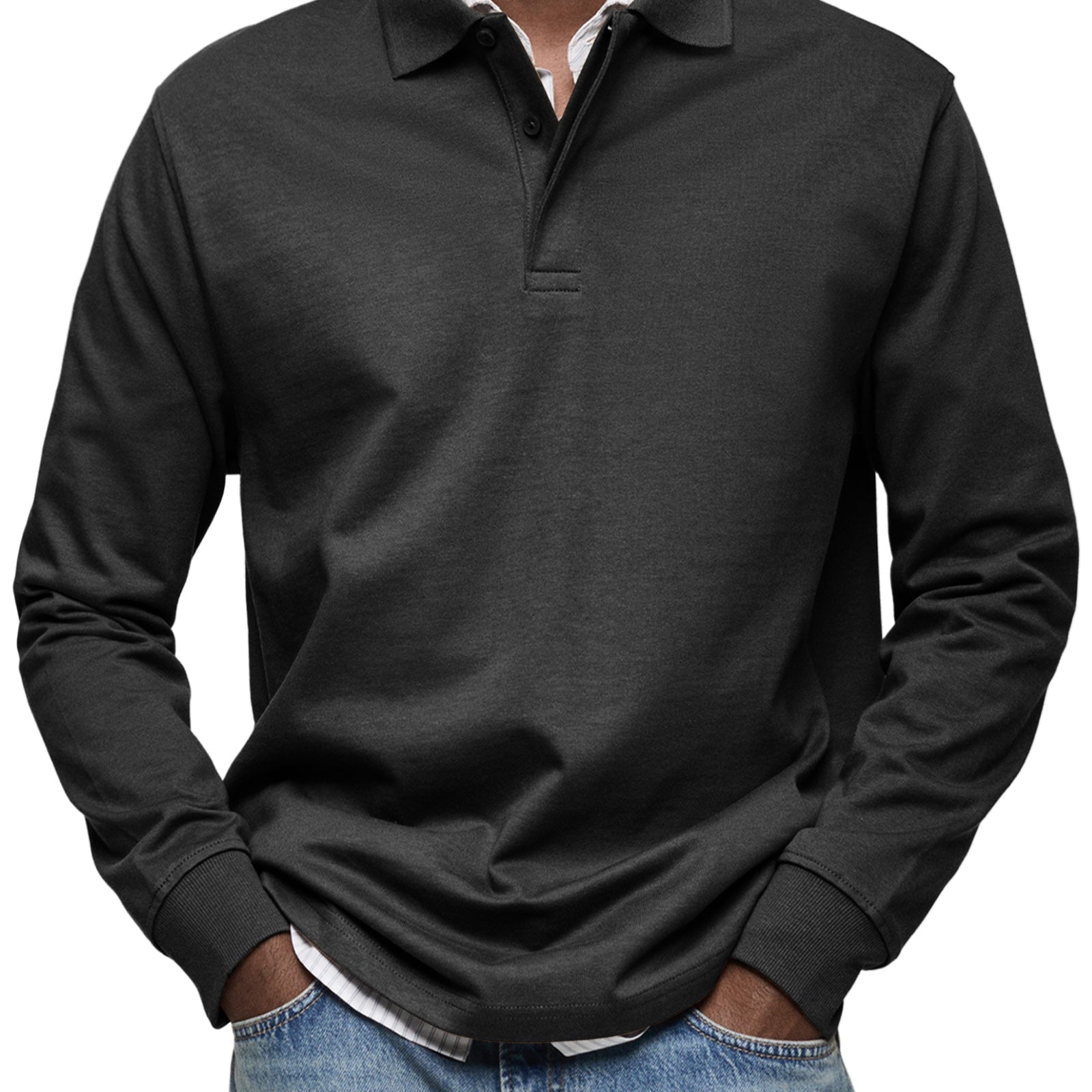 Louis - Chemise polo décontractée à manches longues