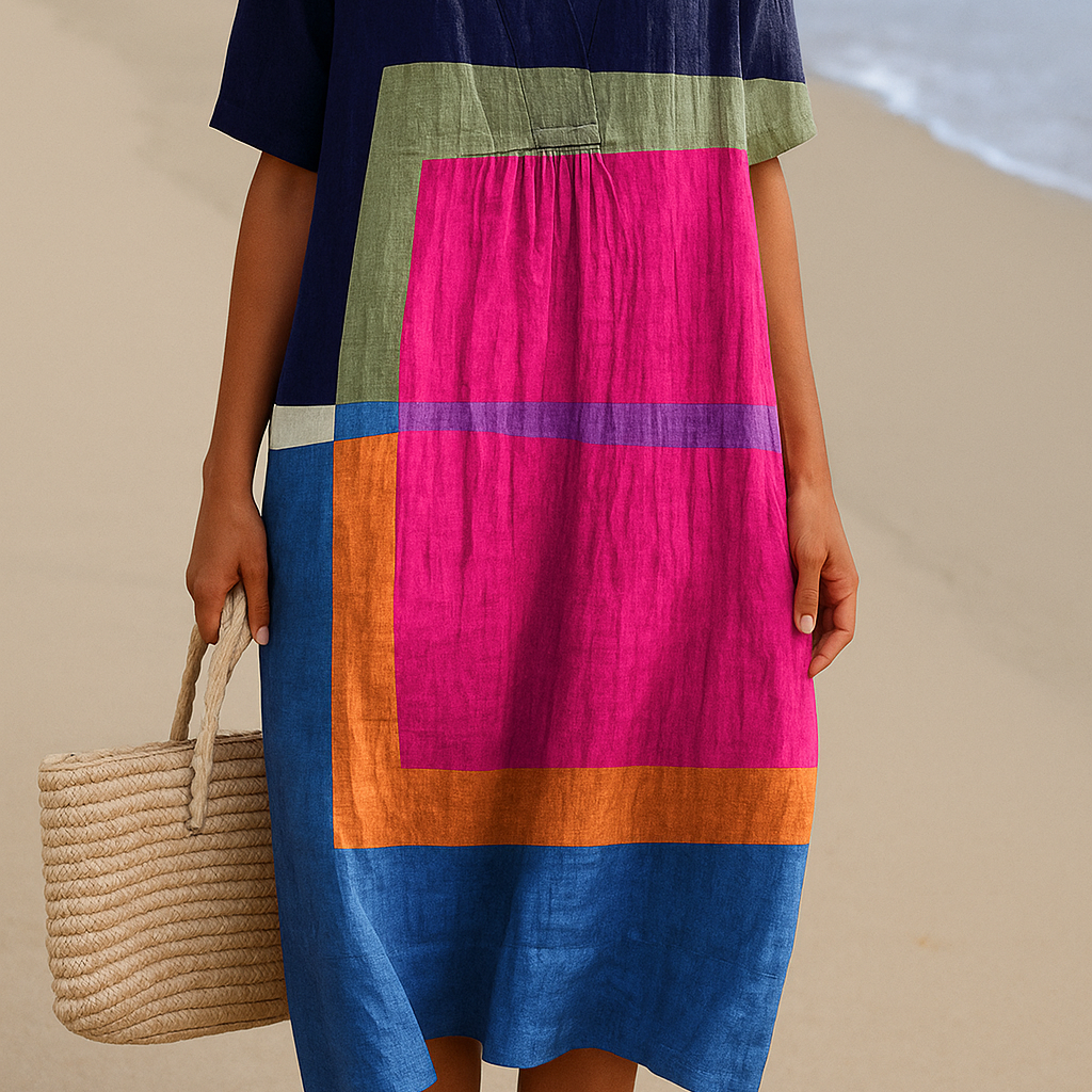 Suzanne - Robe en Blocs de Couleurs Vives