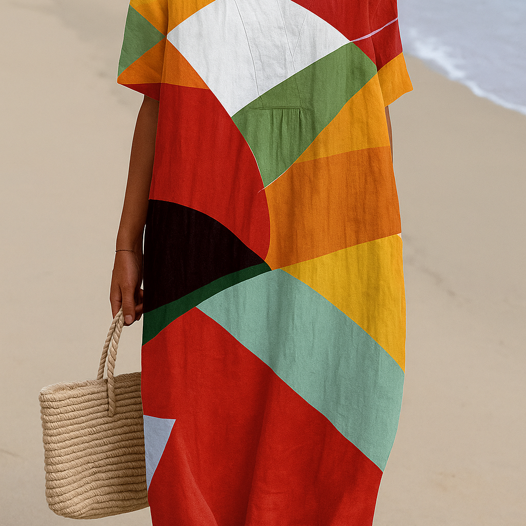 Victoire - Robe Colorée en Patchwork