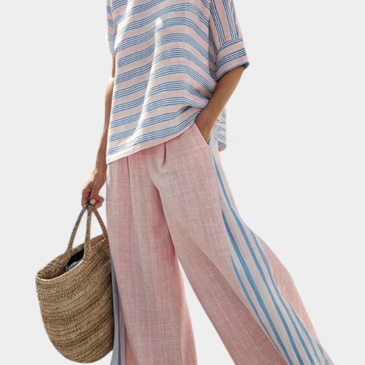 Alice - Ensemble En Lin Bambou Rose