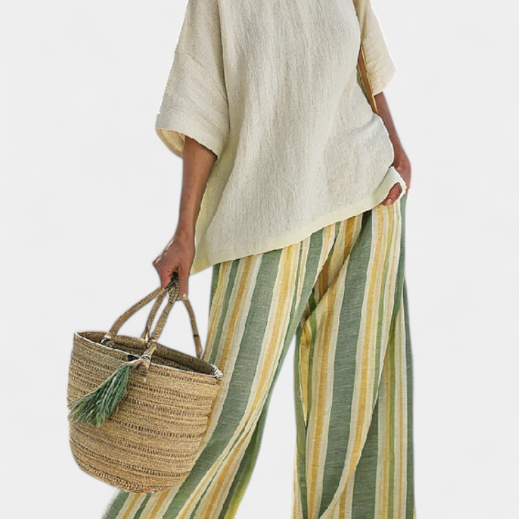 Pauline - Ensemble En Lin Bambou Olive