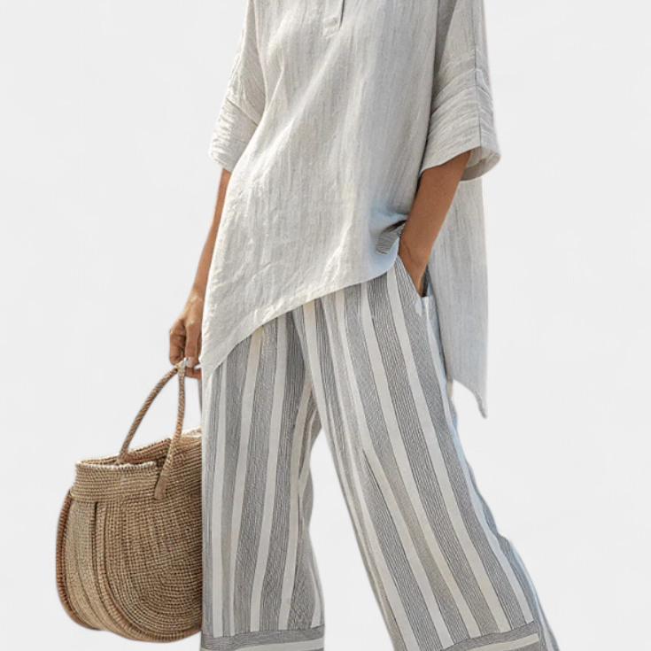 Amélia - Ensemble Blouse Asymétrique